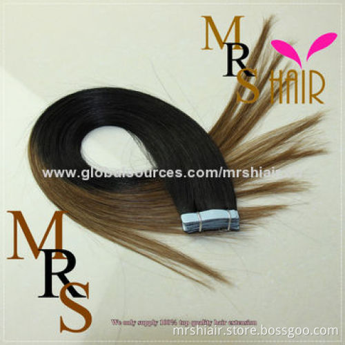 20-Inch Ombre hair T1B/63 human silk straight tape in hair extensions